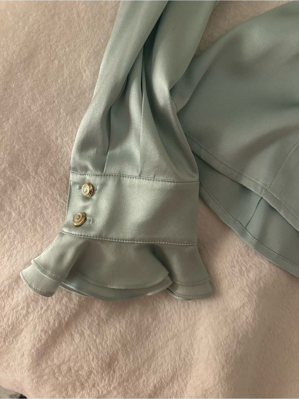 St. John silk blouse in light blue - Picture 9 of 11